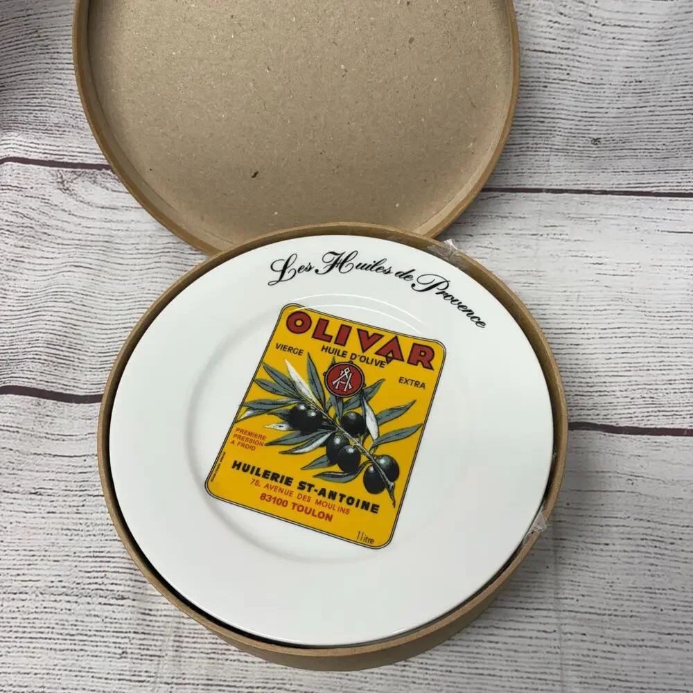 Kiss That Frog Les Huiles De Provence Olive Oil Label Plates Set of 4 French